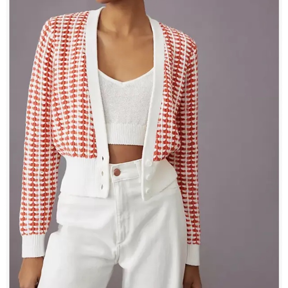 Maeve Anthropologie Women's Bridget Crochet Knit Cardigan Size Small